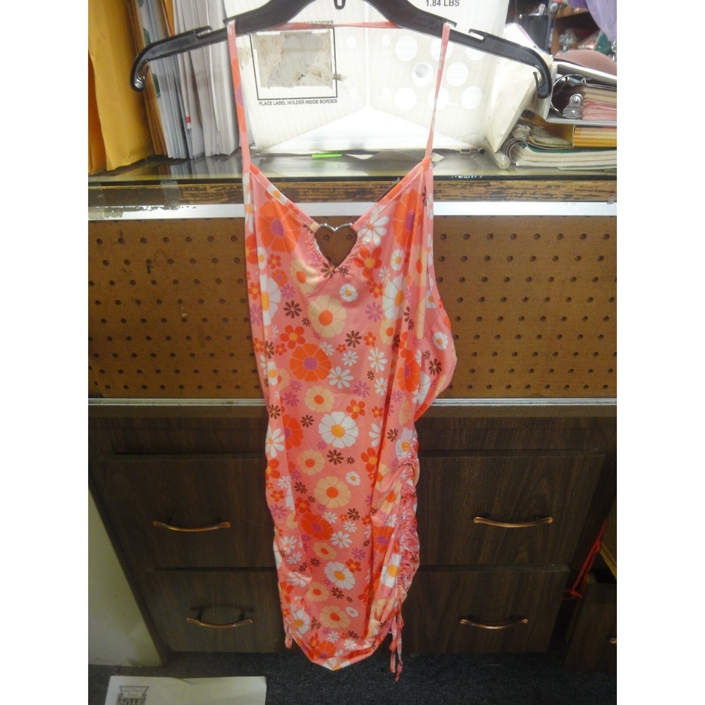 Romwe M hippie fun colors drawstring pull sides halter summer dress NWT‎